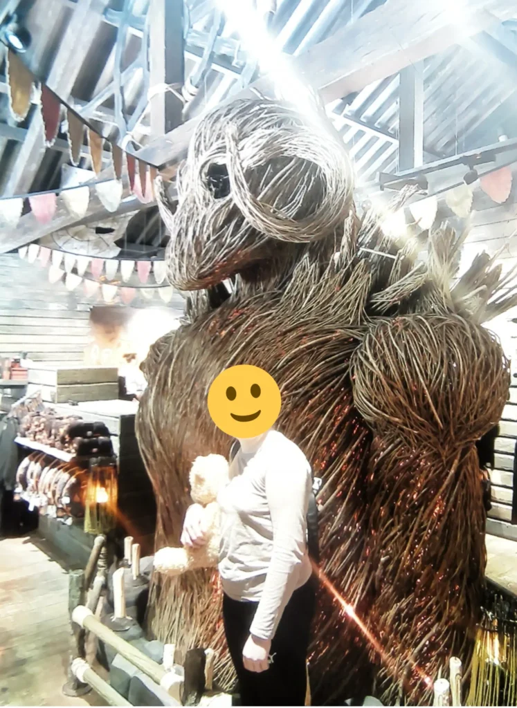 YP posing next to the Wicker Man. 
