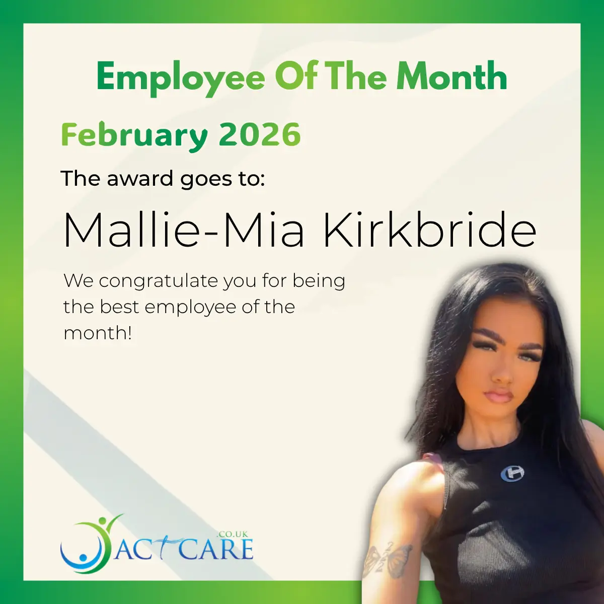 Mallie-Mia's Employee Of The Month Award 2026