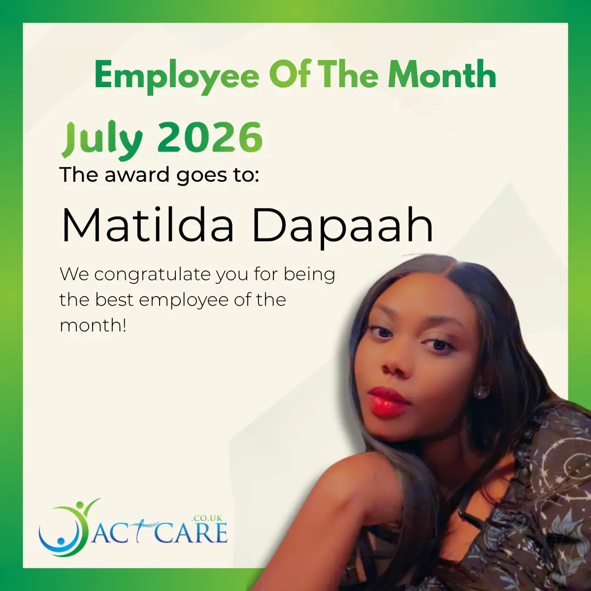 Matilda's Employee Of The Month Award 2026