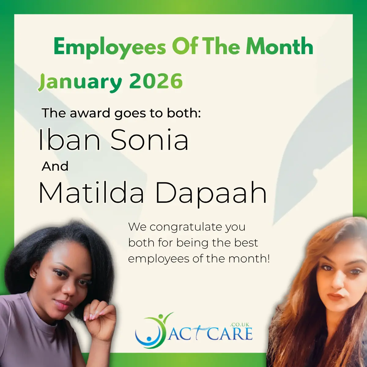 Iban and Matilda's Employees Of The Month Awards 2026
